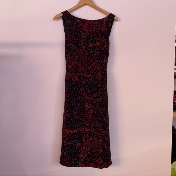 Escada Black & Red Silk Sleeveless Sheath Dress, Size: 36 - Picture 3 of 9